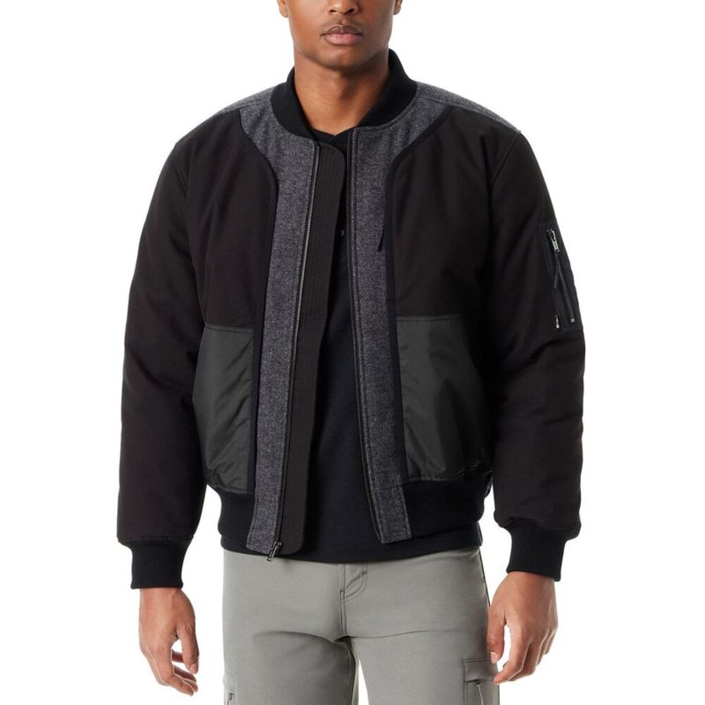 Men's Black & Charcoal Lightweight Bomber Jacket